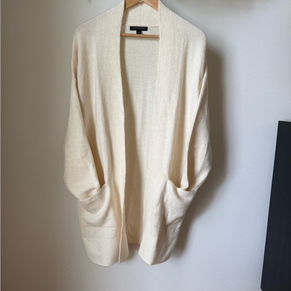 Cream Open-Front Sweater